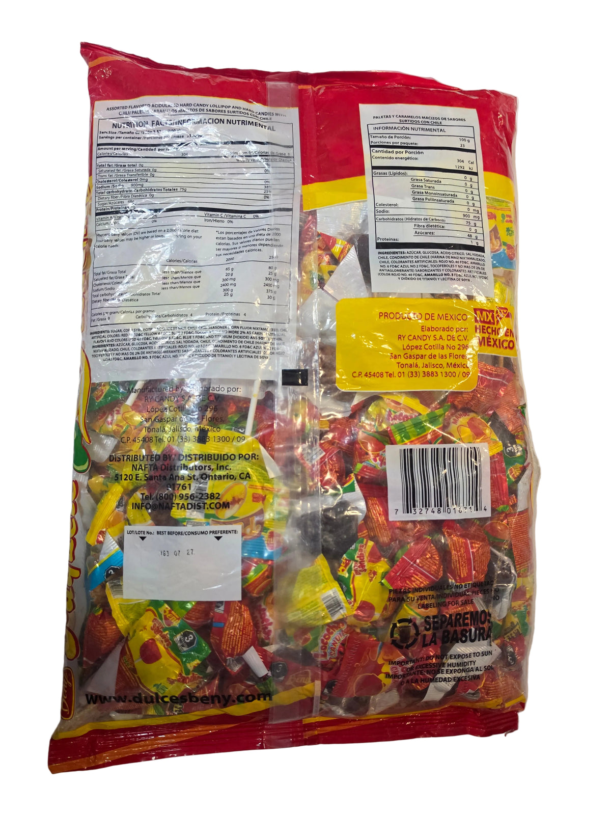 Dulces Beny Paquete Beny Con Chile 5/1ct (5 Lbs)