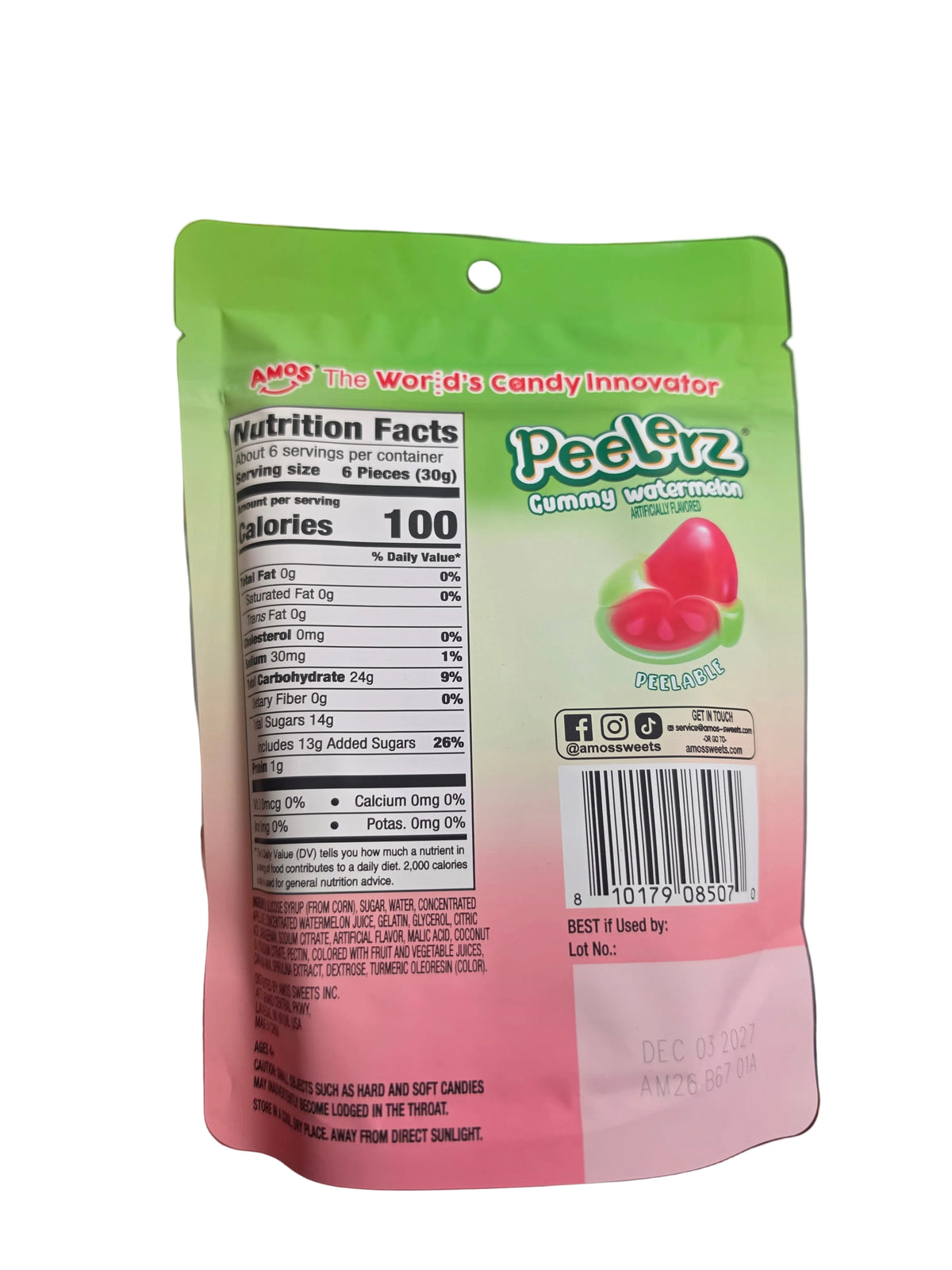 Peelerz Watermelon Gummy Candy (170g) 12/1ct