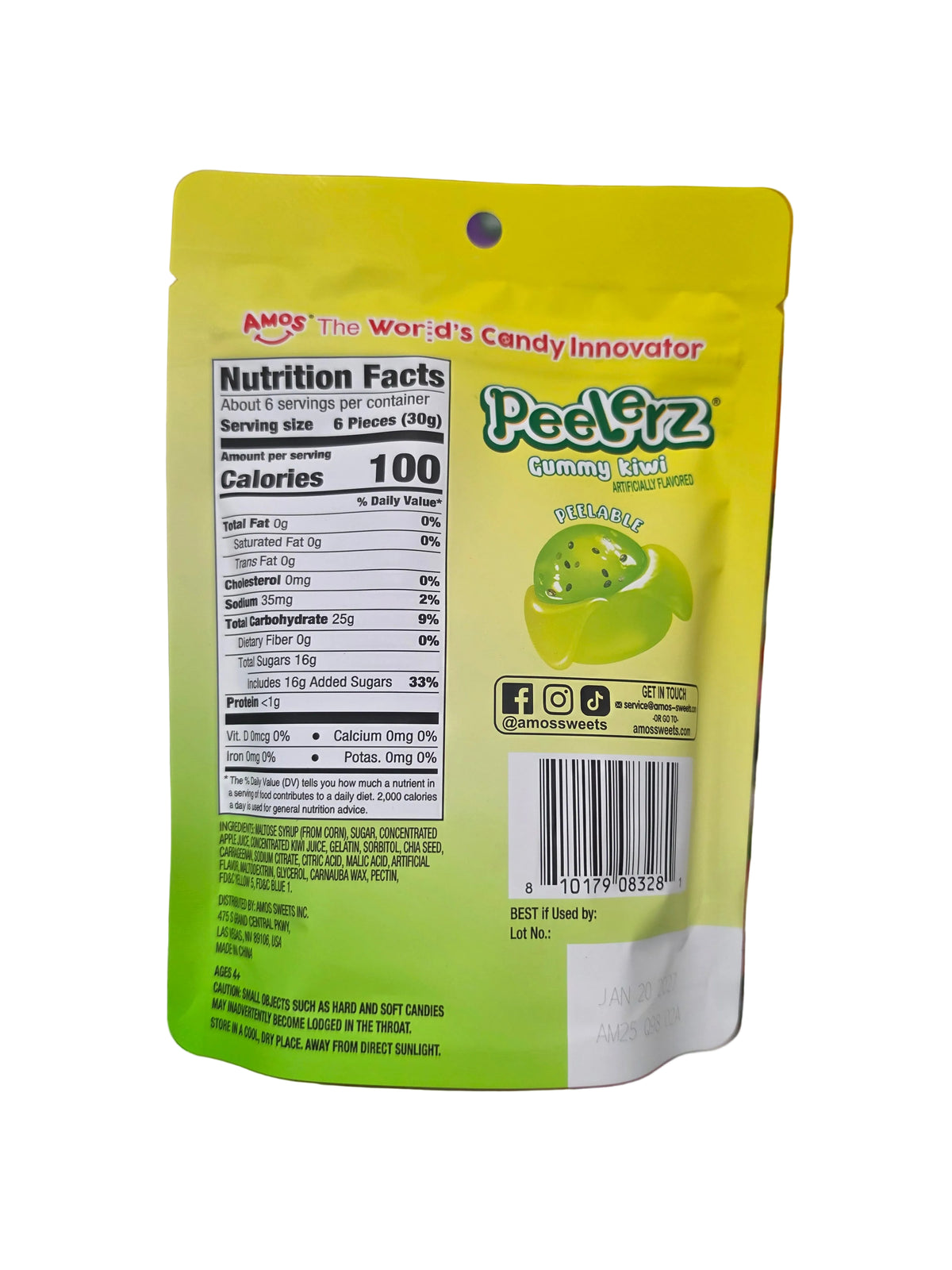 Peelerz Kiwi Gummy Candy (170g) 12/1ct