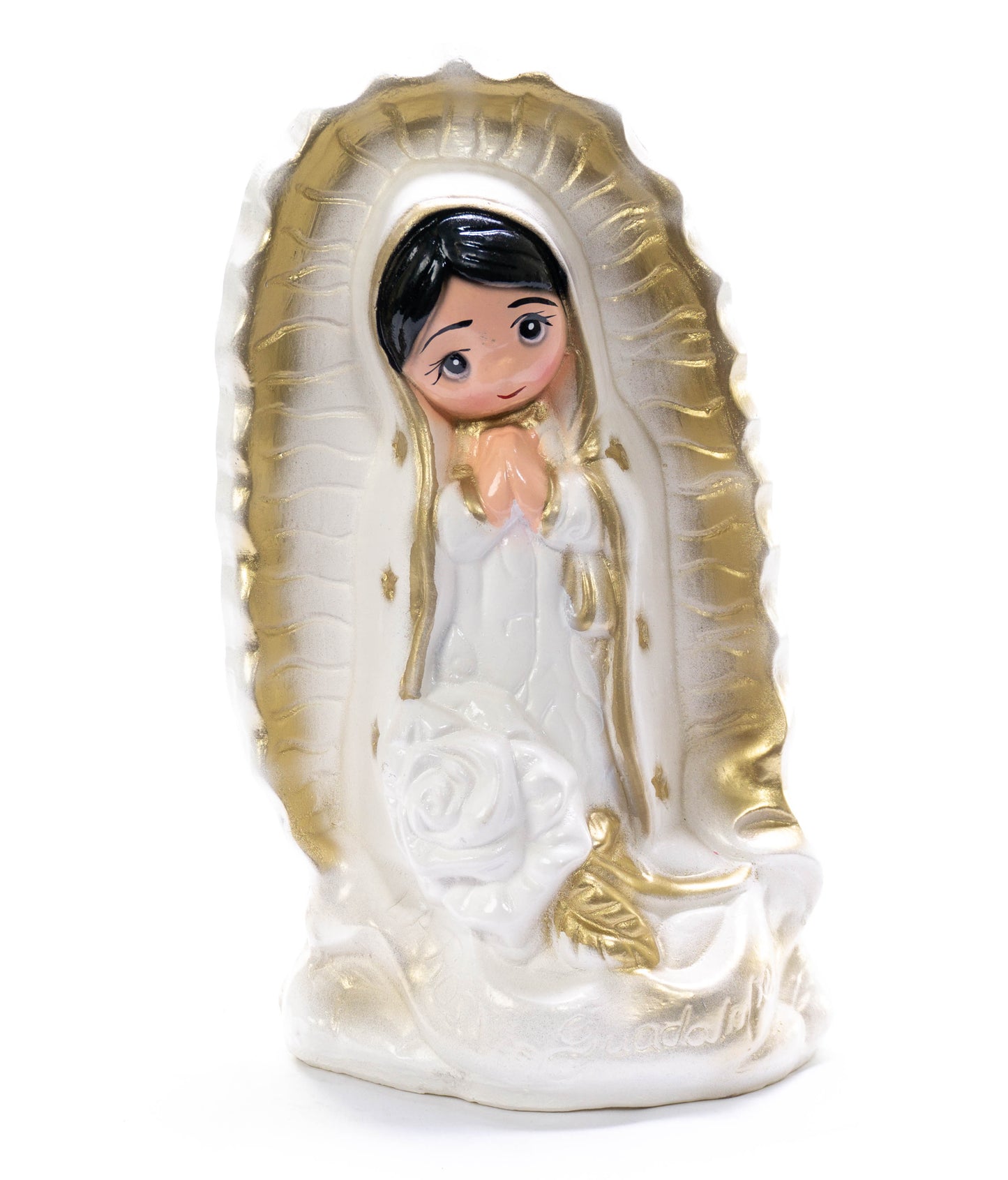 Alcancia - Virgen Blanco/Dorado