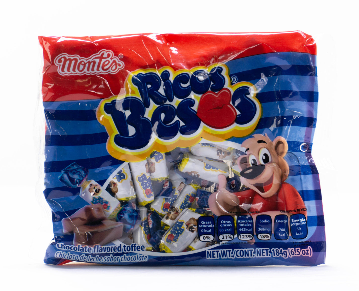 Montes Ricos Besos - Chicloso de Leche Sabor Chocolate