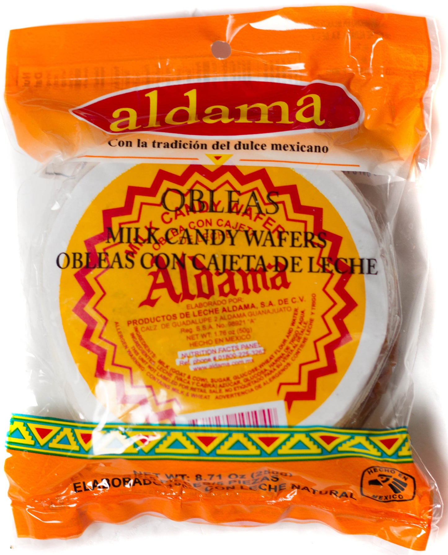 Obleas Con Cajeta De Leche Mediana