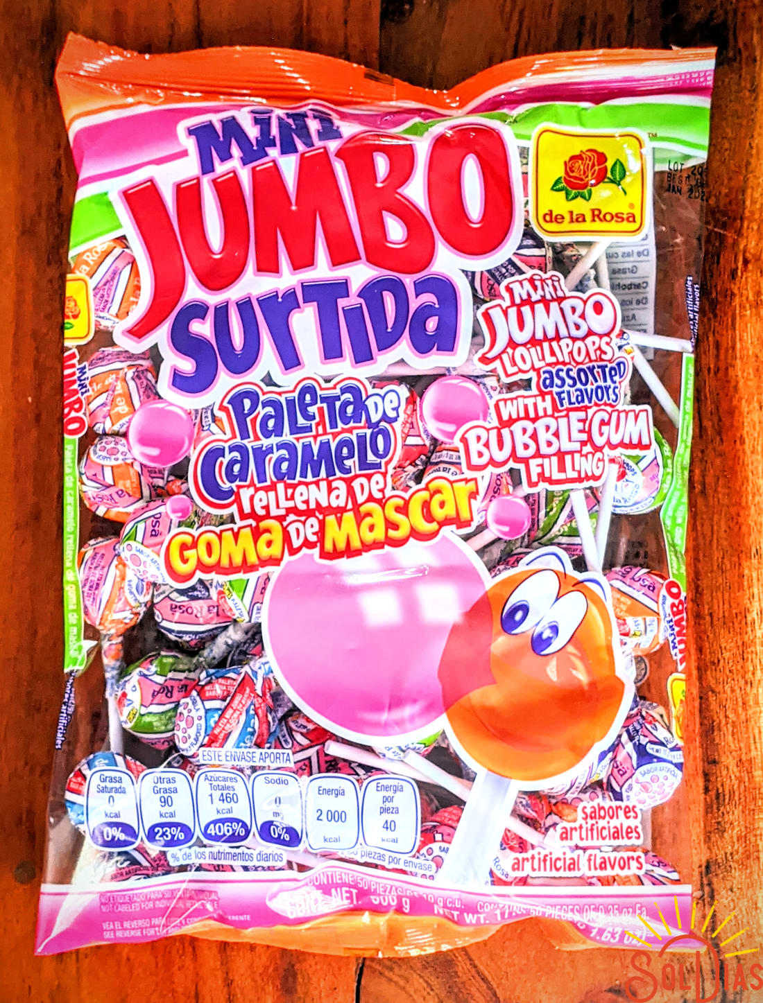 DLR Mini Jumbo Paleta Surtida con Goma 25/50ct (500g)