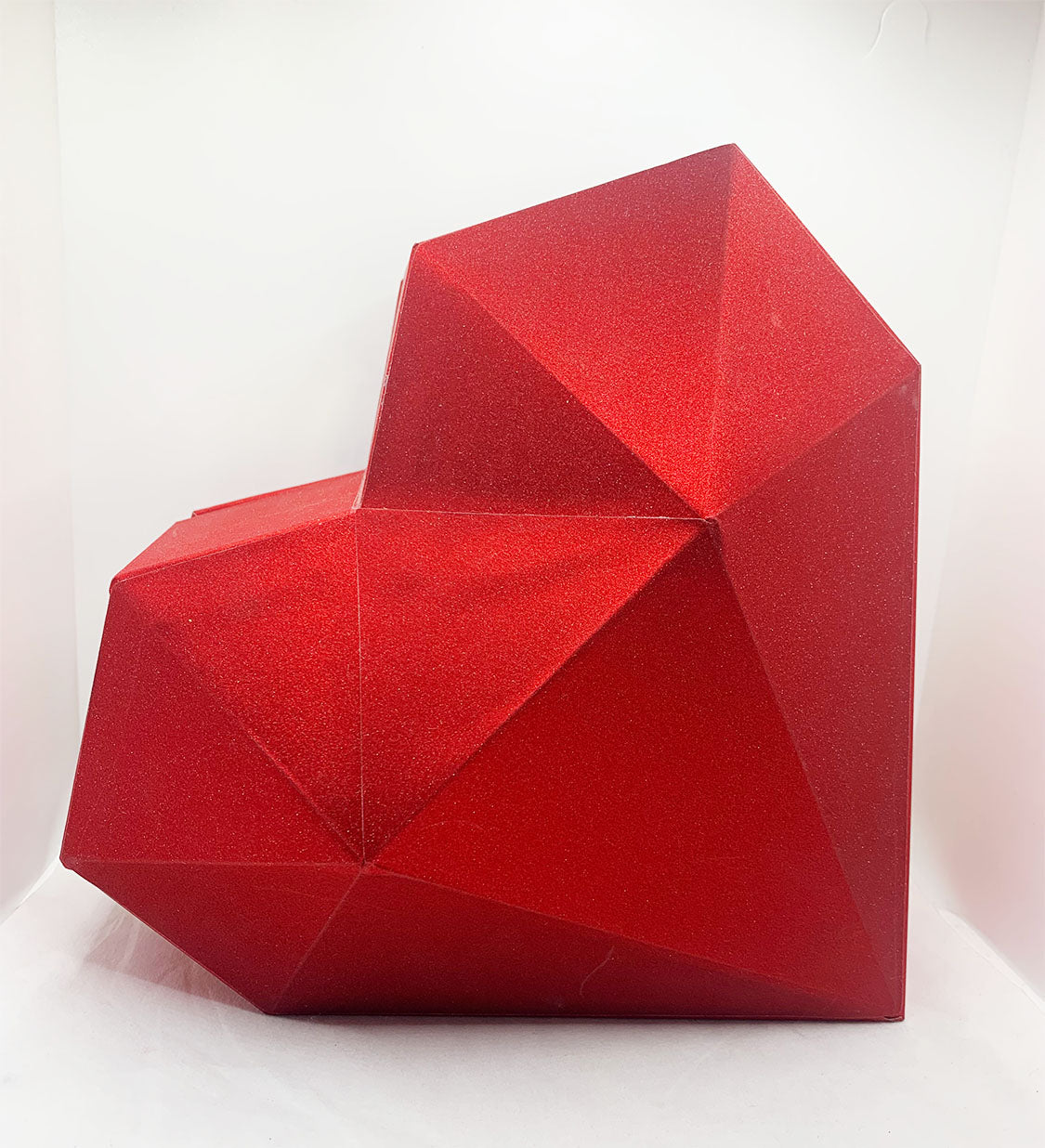 Large Heart Acrylic Box Gold