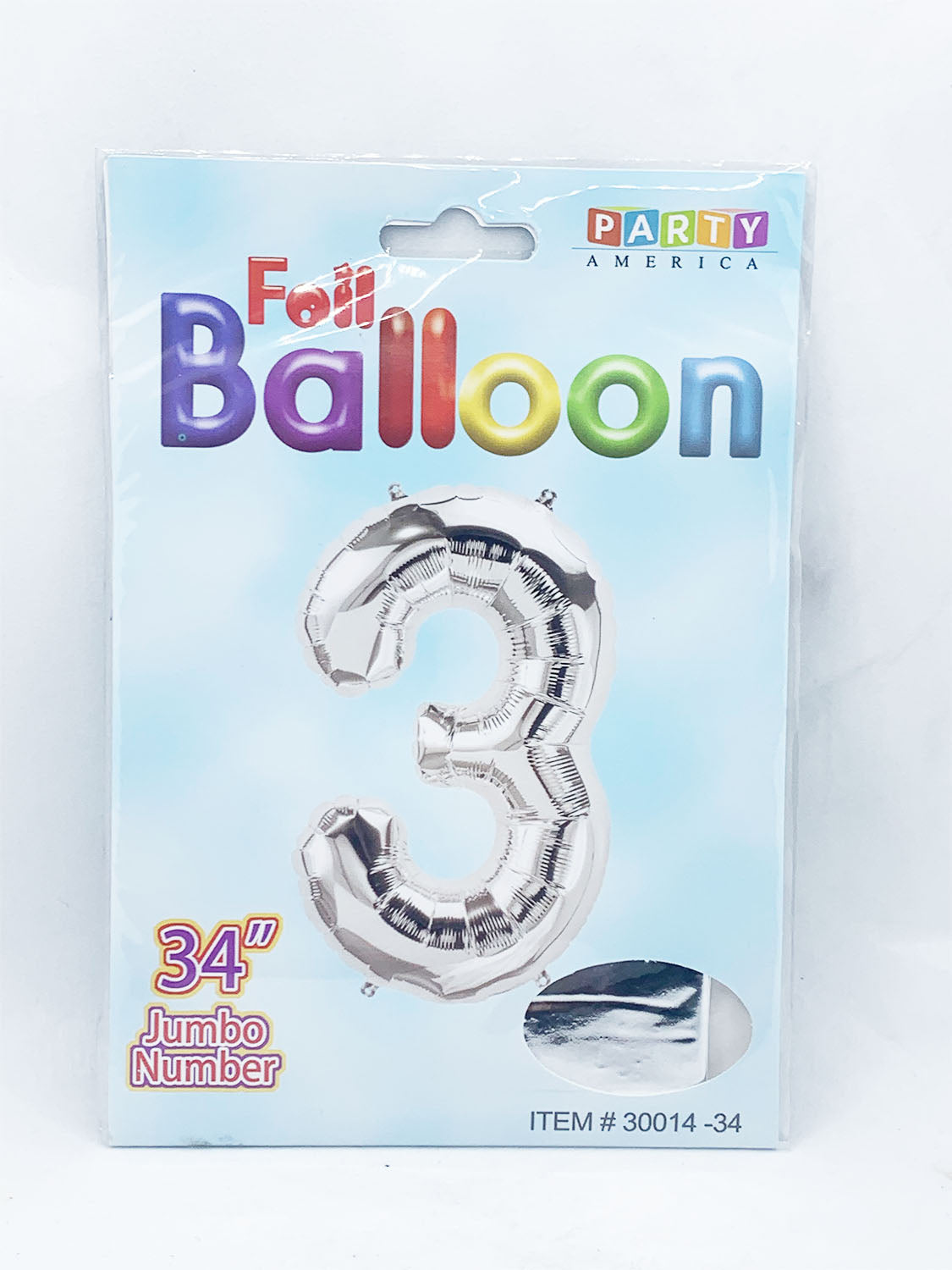 Foil Balloon Jumbo Numbers 3