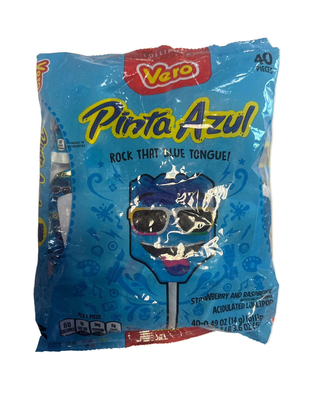 Dulces Vero Paleta Pinta Azul 24/40ct