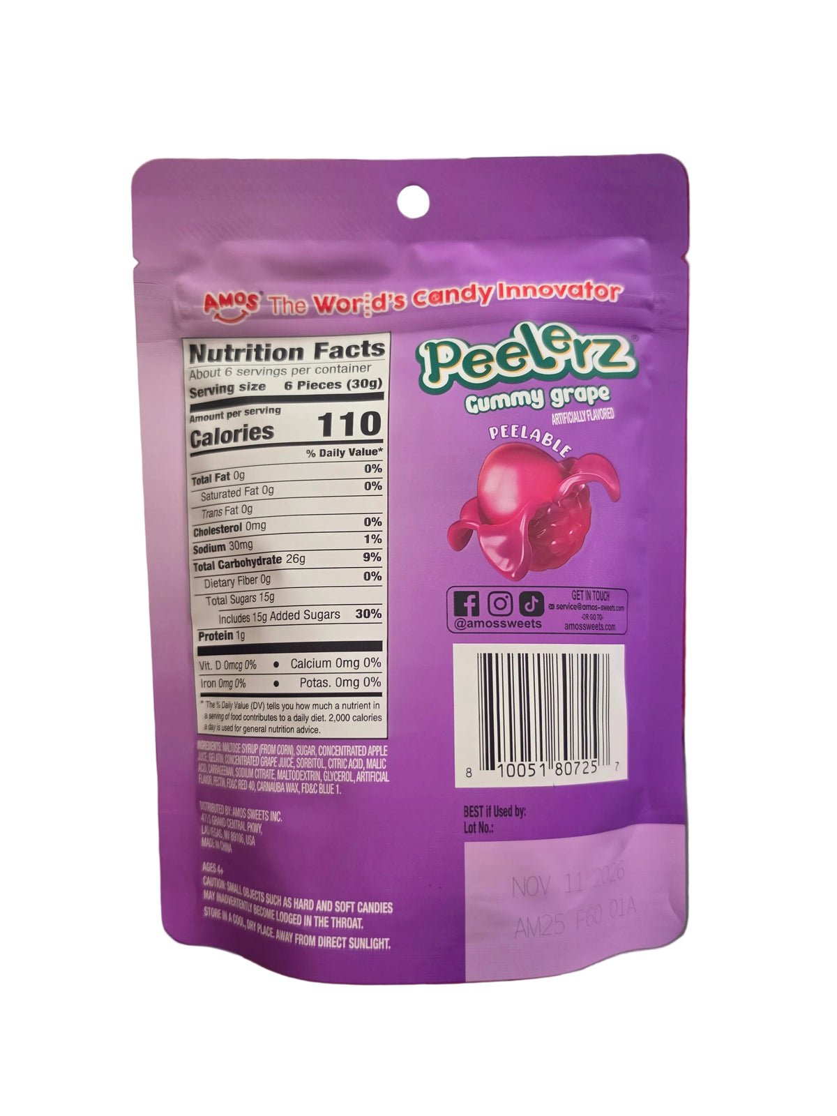 Peelerz Grape Gummy Candy (170g) 12/1ct