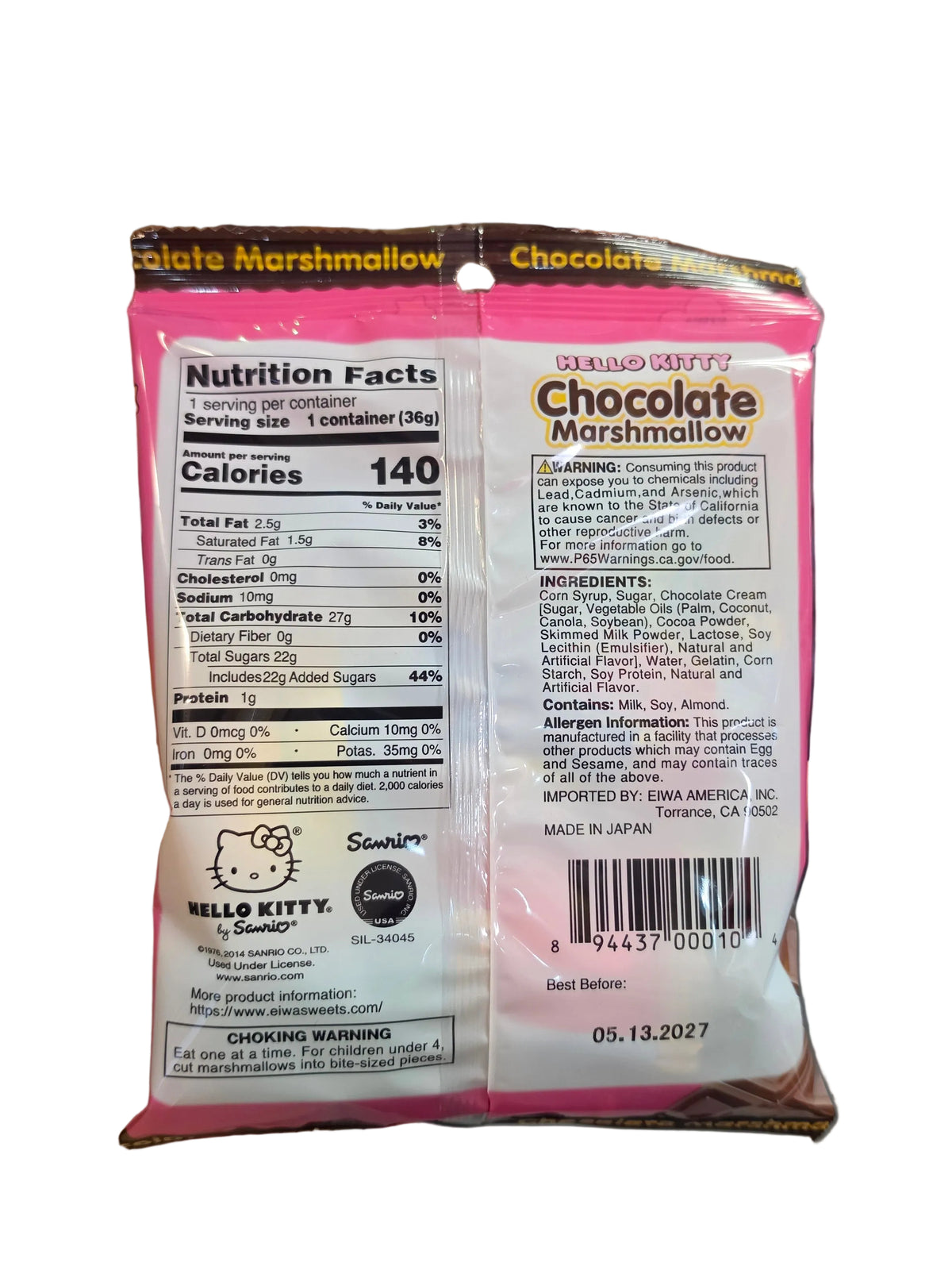 Eiwa Hello Kitty Chocolate Marshmallow (36g) 12/1ct
