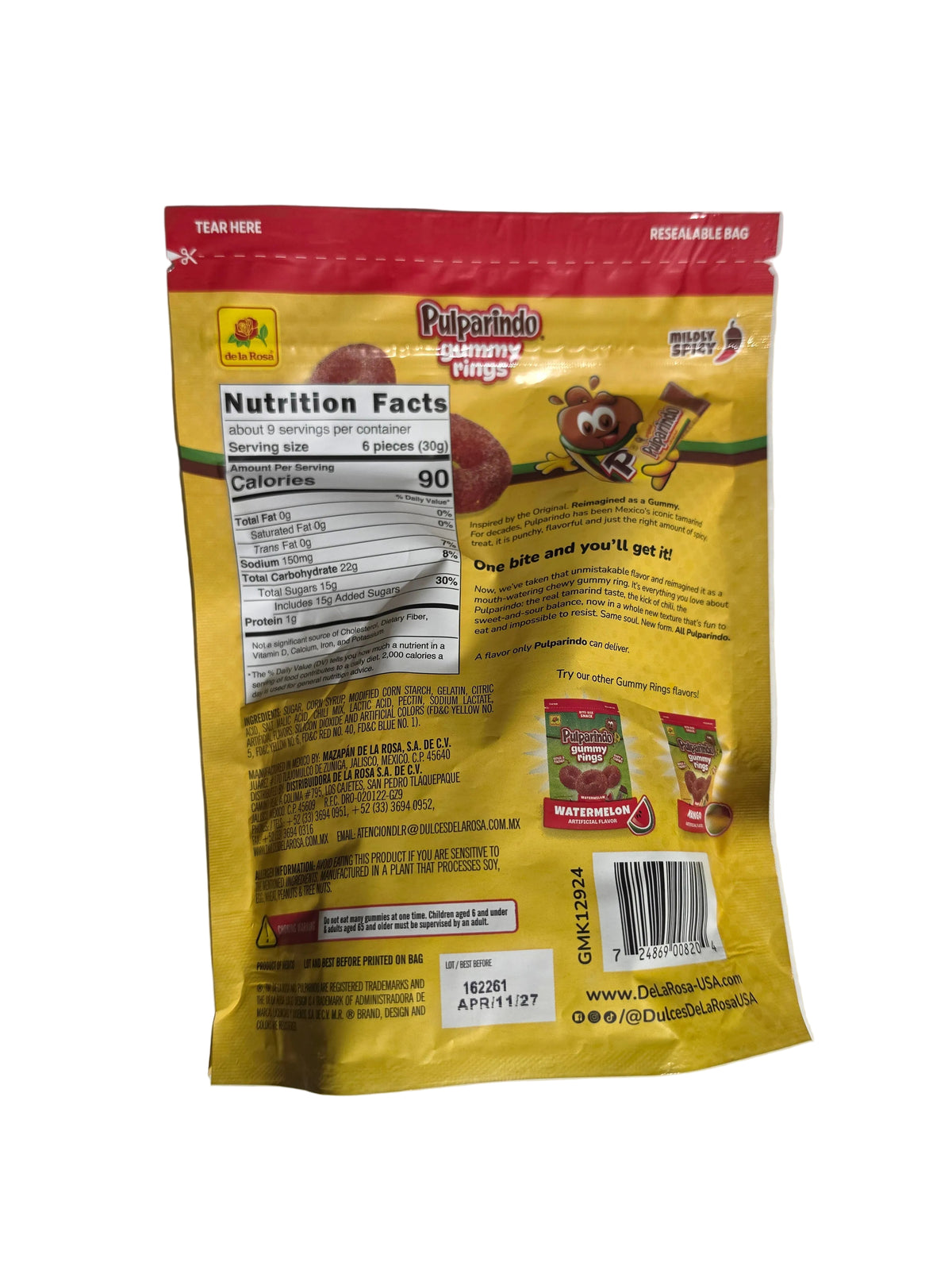 DLR Pulp Gummy Ring Tamarindo 12/1ct (9oz)