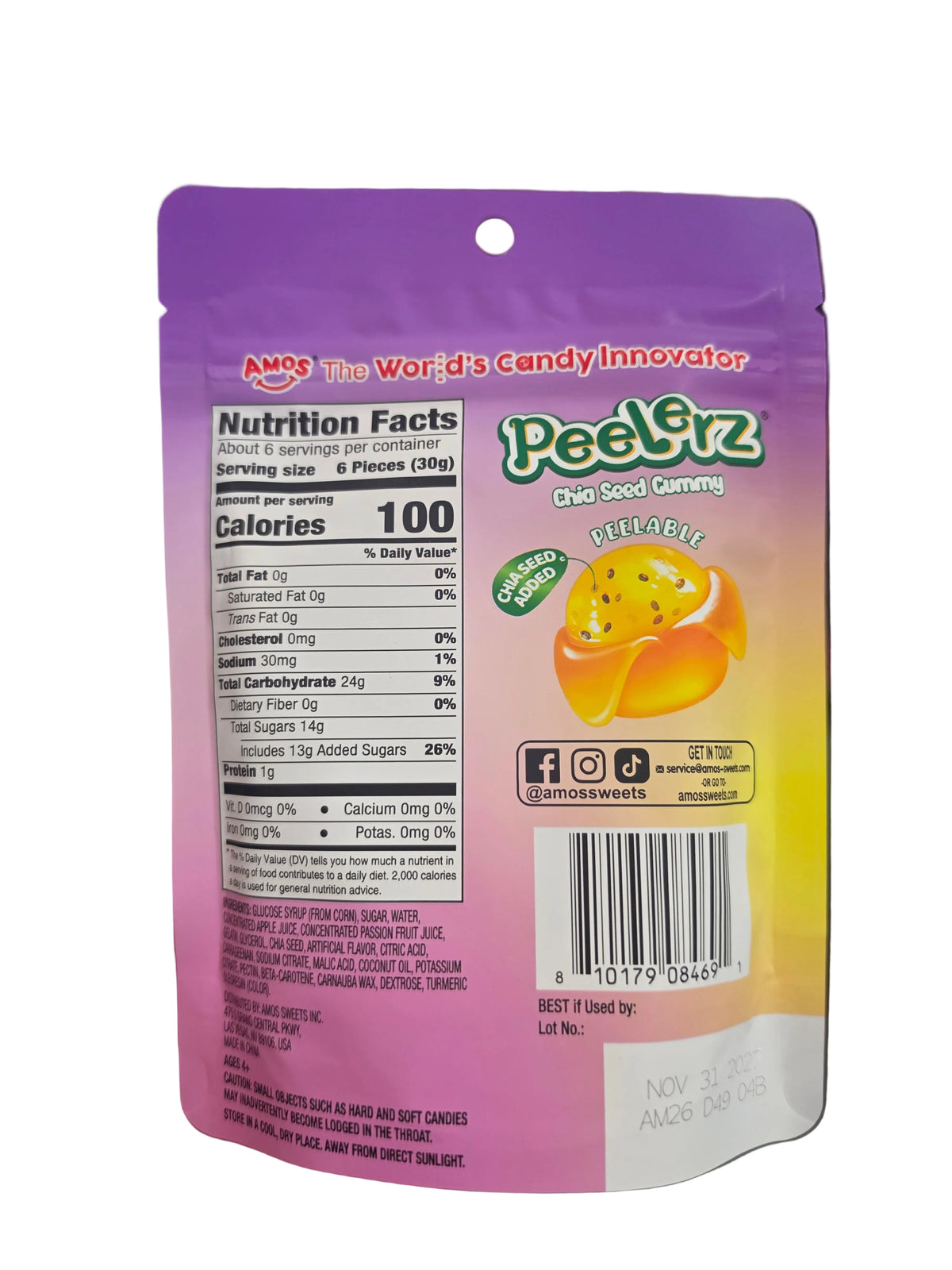 Peelerz Passion Fruit Gummy Candy (170g) 12/1ct