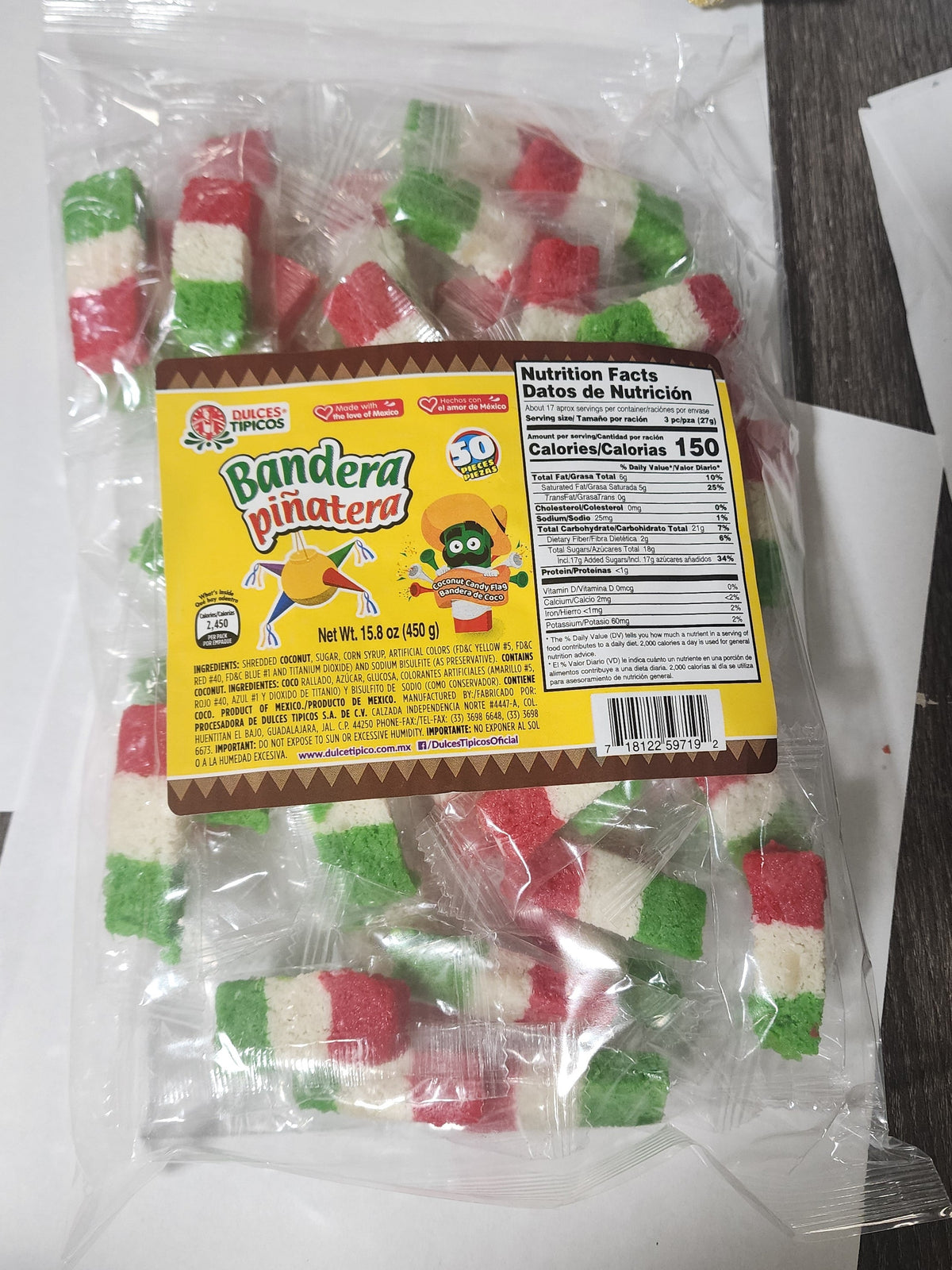 Dulces Tipicos Bandera Piñatera 28/50ct (450g)