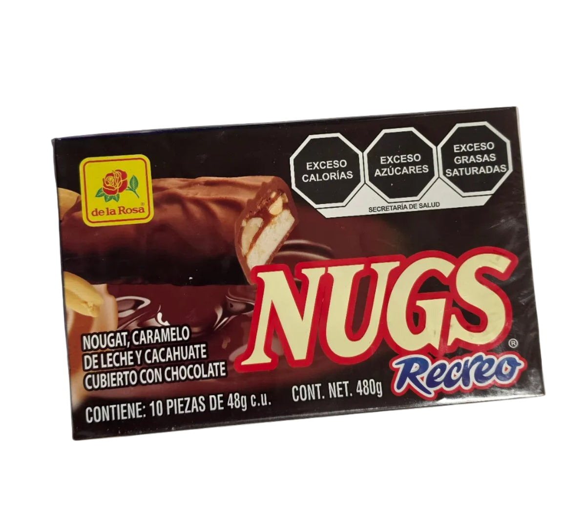 DLR Nugs Recreo - Nougat Caramelo de Leche y Cacahuate 10piezas (480g)