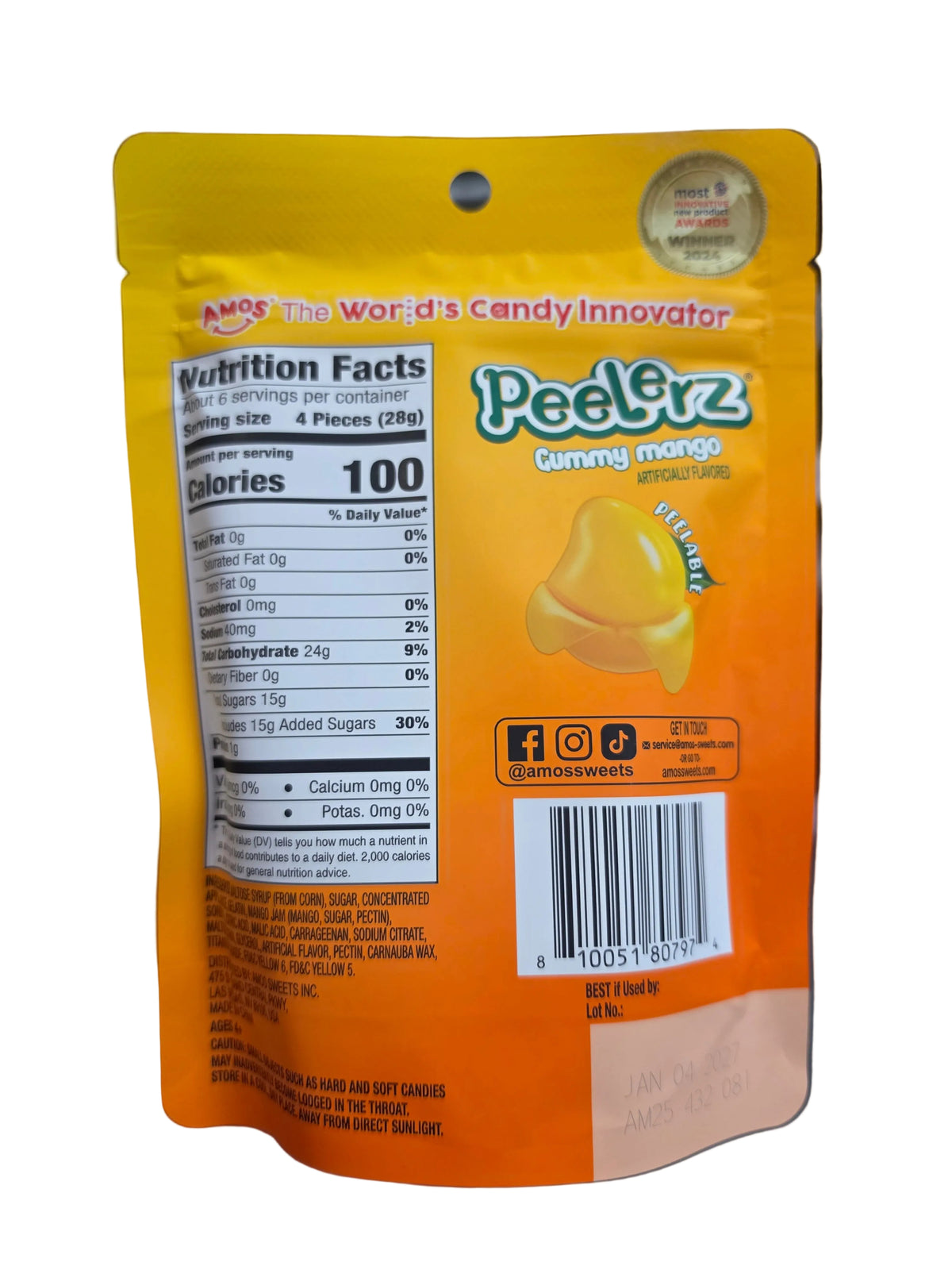 Peelerz Mango Gummy Candy (170g) 12/1ct