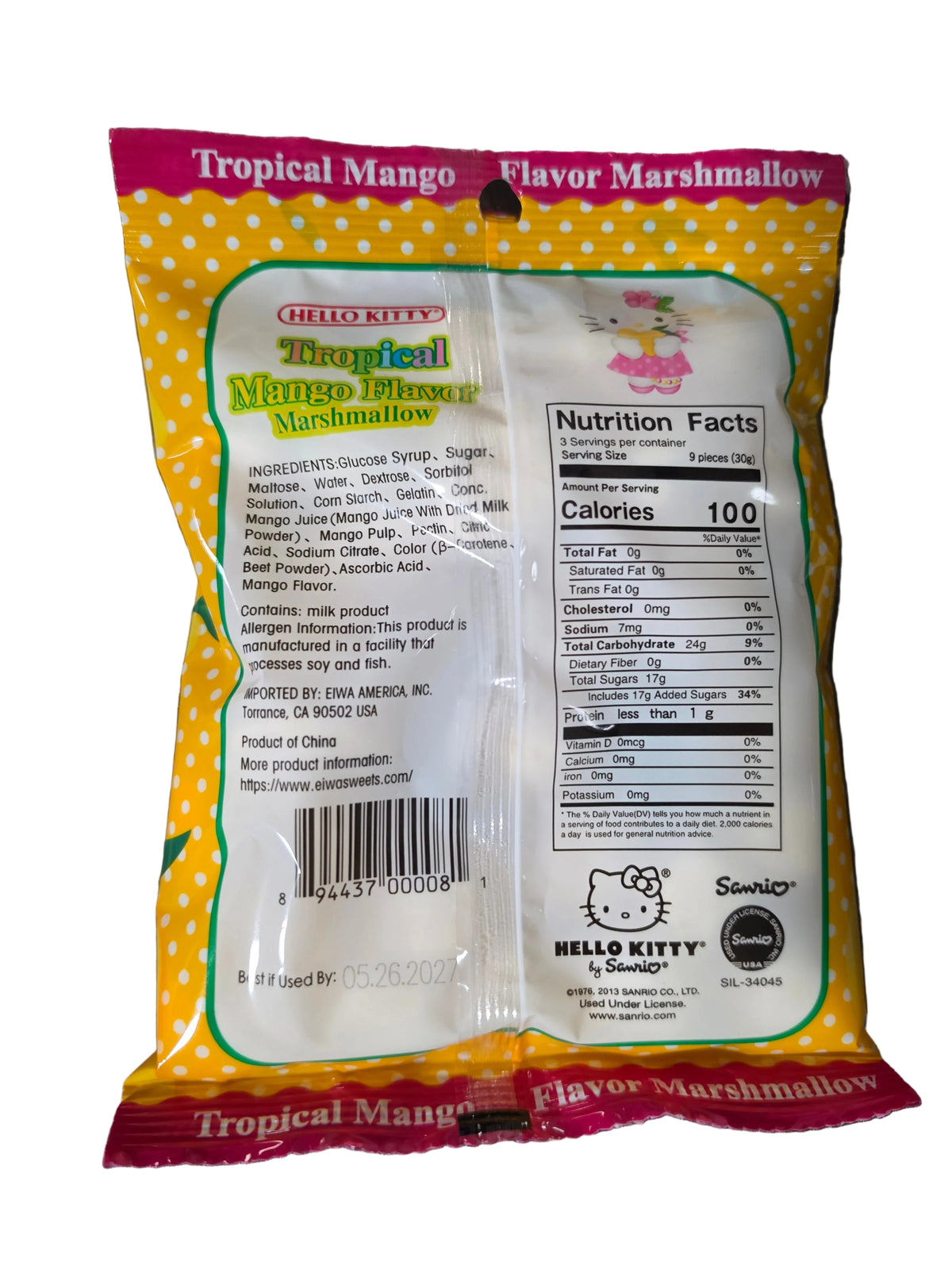 Eiwa Hello Kitty Tropical Mango Marshmallow (90g) 12/1ct
