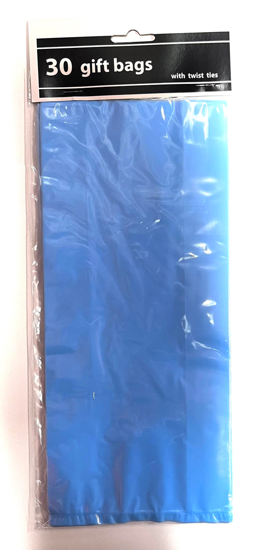Light Blue Gift Bags With Twist Ties