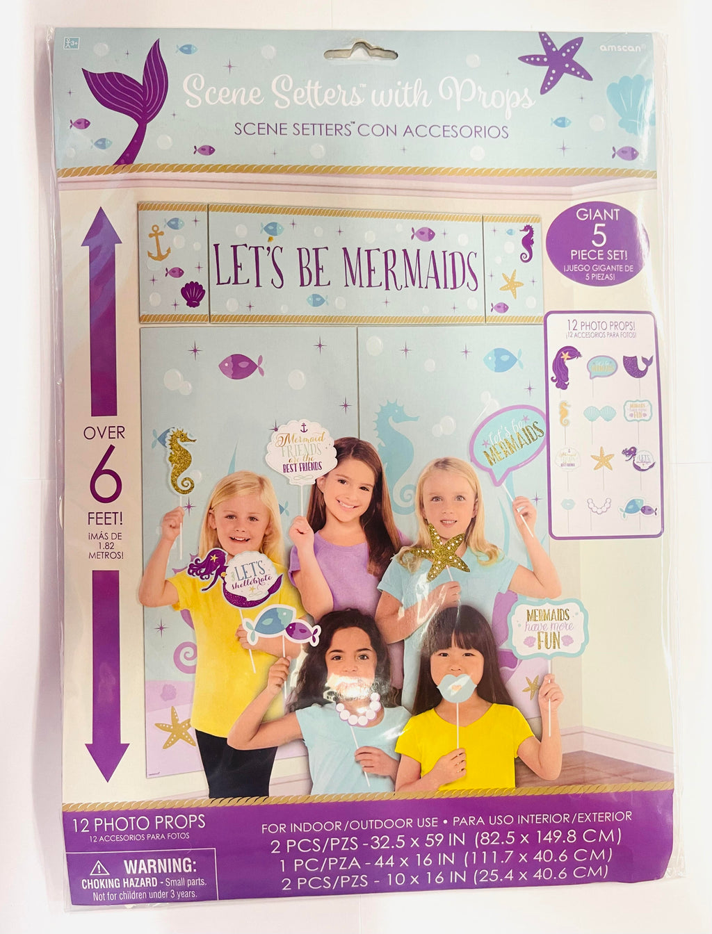 Amscan Let's Be Mermaids Scene Setters With Props