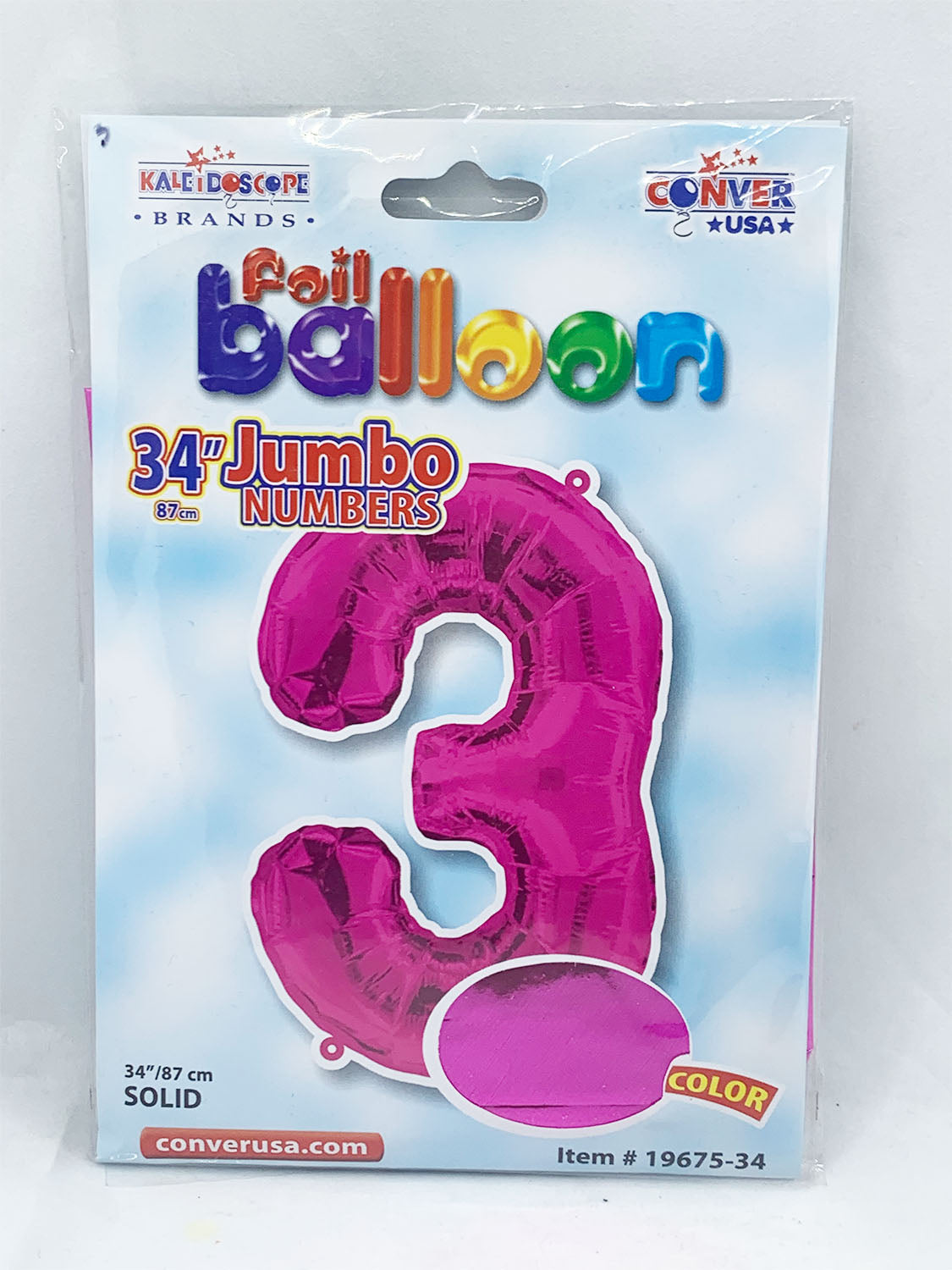 Foil Balloon Jumbo Numbers 3