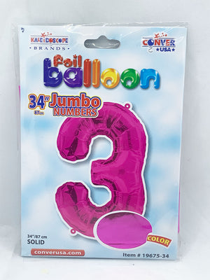 Foil Balloon Jumbo Numbers 3