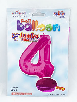 Foil Balloon Jumbo Numbers 4