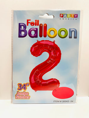 Foil Balloon Jumbo Numbers 2