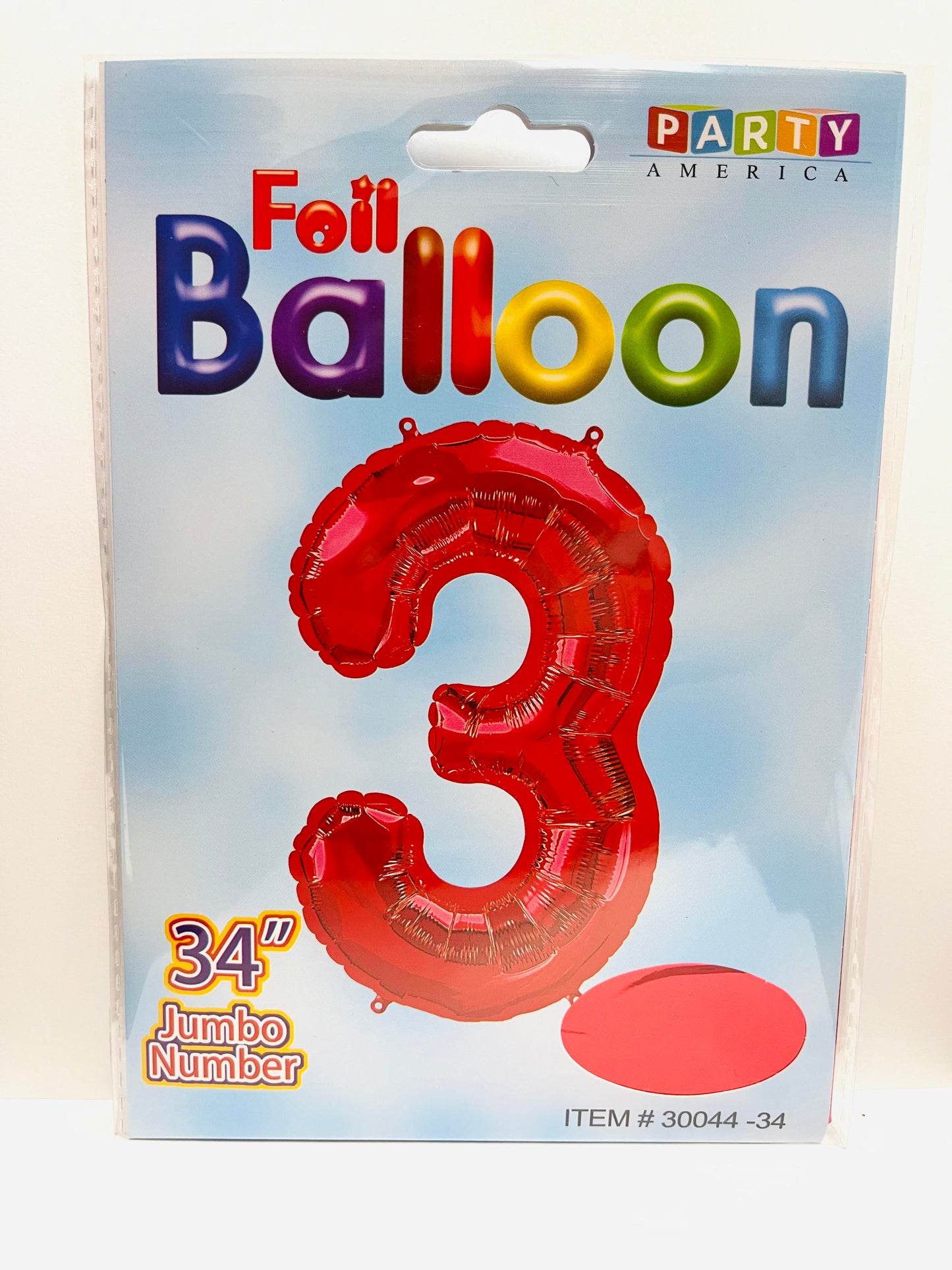 Foil Balloon Jumbo Numbers 3