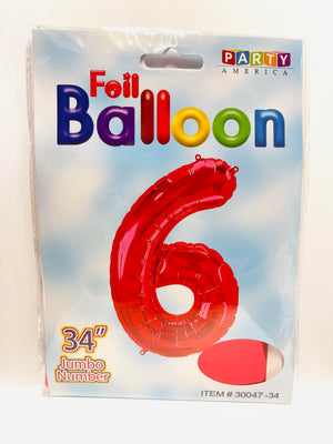 Foil Balloon Jumbo Numbers 6