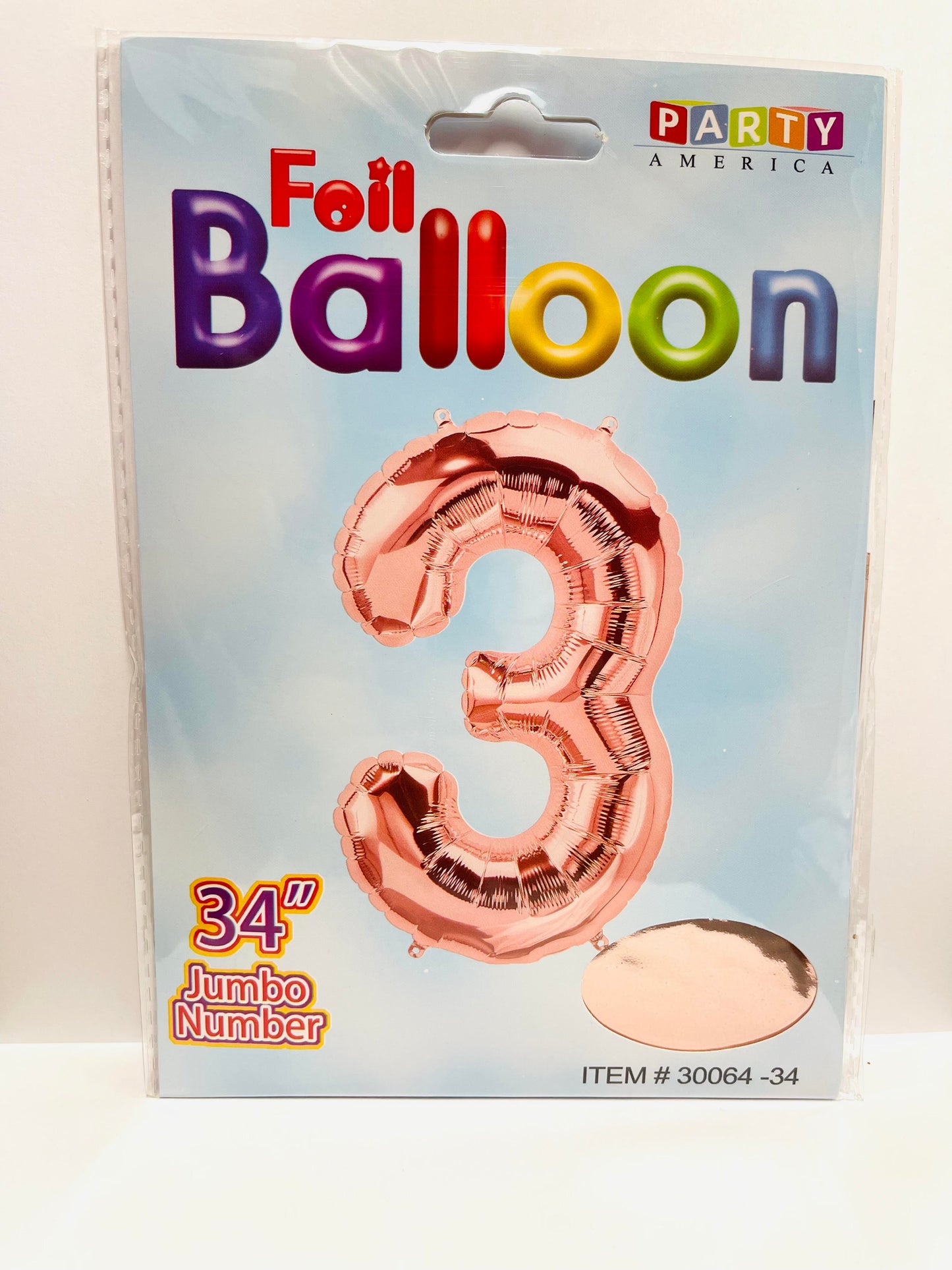 Foil Balloon Jumbo Numbers 3