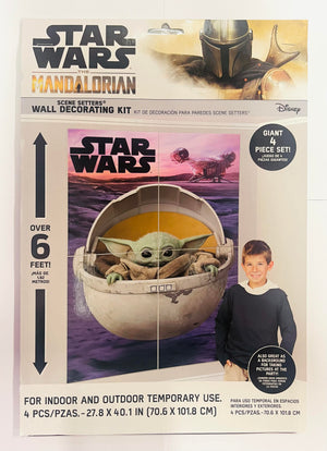 Amscan Star Wars Baby Yoda Scene Setters Wall Decorating Kit