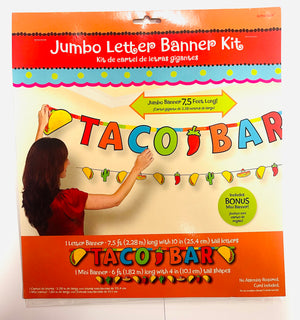 Amscan Taco Bar Jumbo Letter Banner Kit